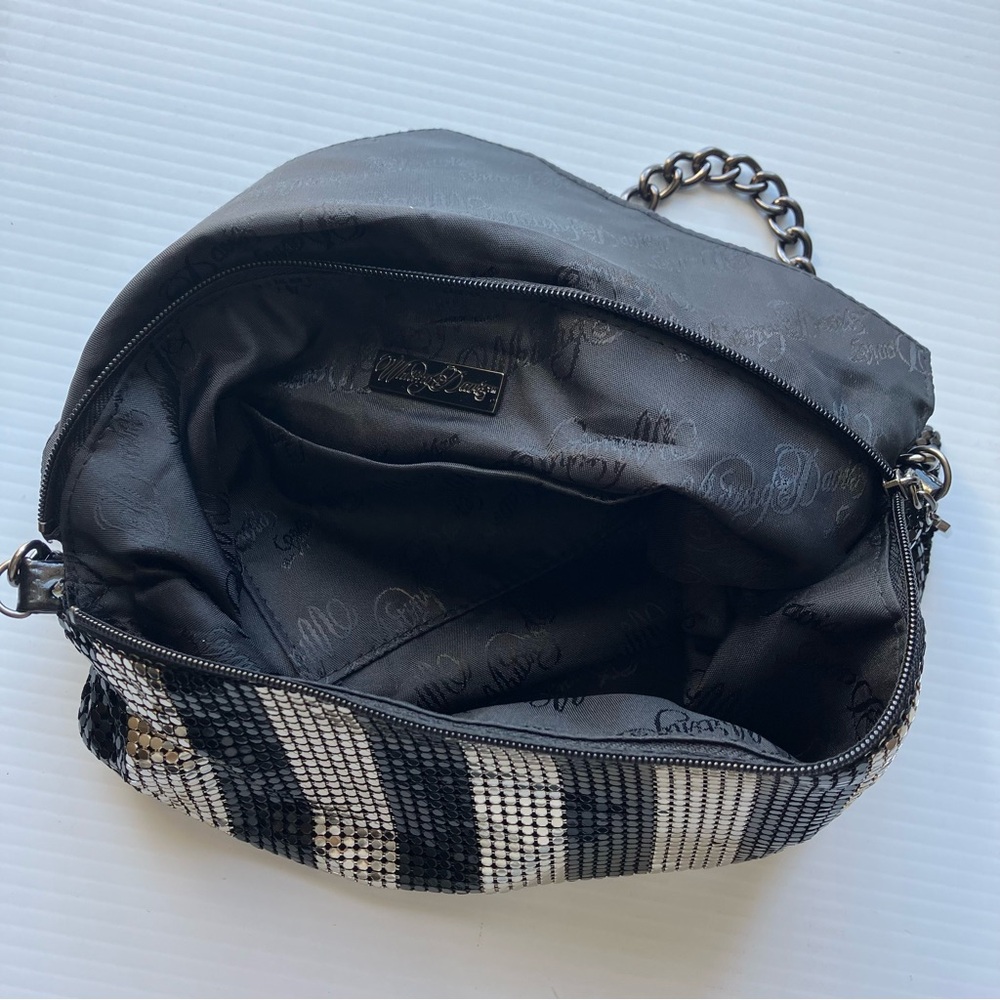 Whiting and Davis Chainmail Mesh Art Deco-inspired Chevron Metallic Evening Bag - Picture 11 of 13